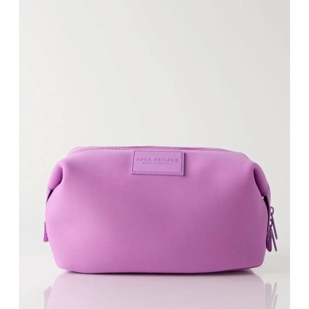 Free People Beauty & Wellness Neoprene Makeup Bag Purple Hexagon
